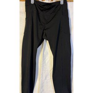 90 Degrees Workout Leggings Pants Womens Plus 1X Pockets Stretch Black Athletic